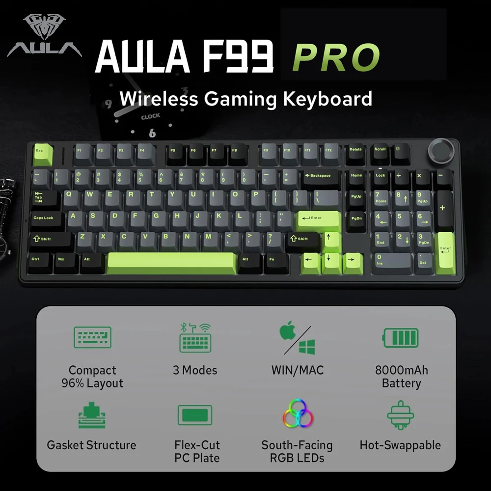 Gaming Keyboard Bluetooth - AULA F99PRO Tastiera meccanica da gioco