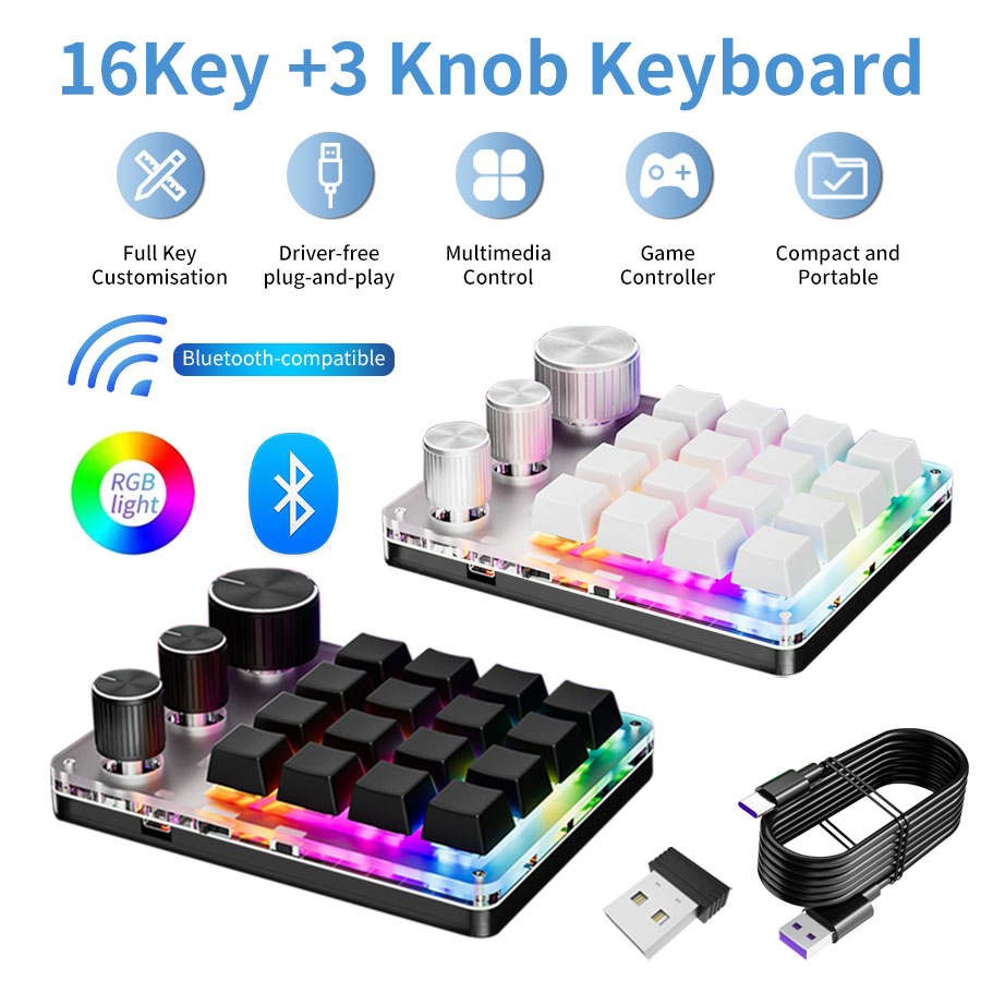 Gaming Keyboard Bluetooth - Programmazione wireless Bluetooth Macro Personalizzato 16