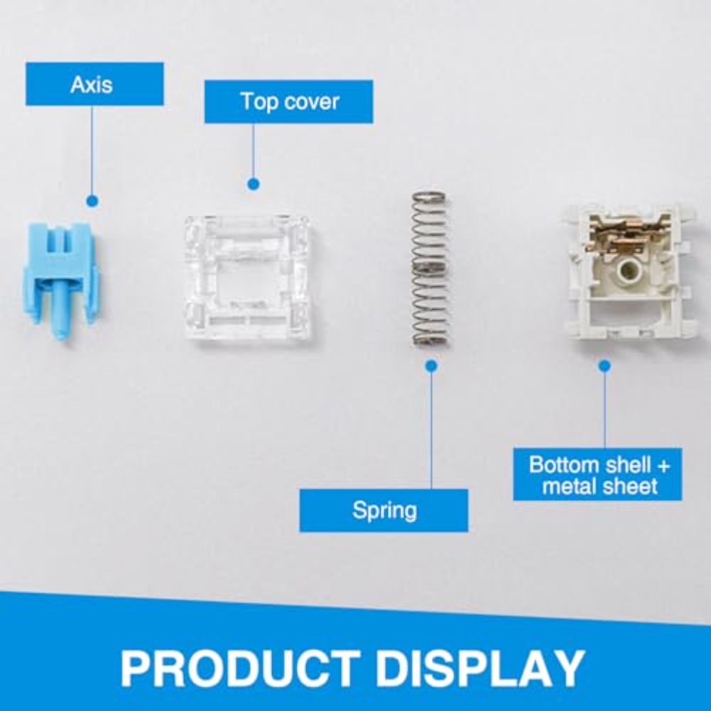 Keyboard Gaming Blue Switch - 108 Pezzi di Interruttori Meccanici Tattili