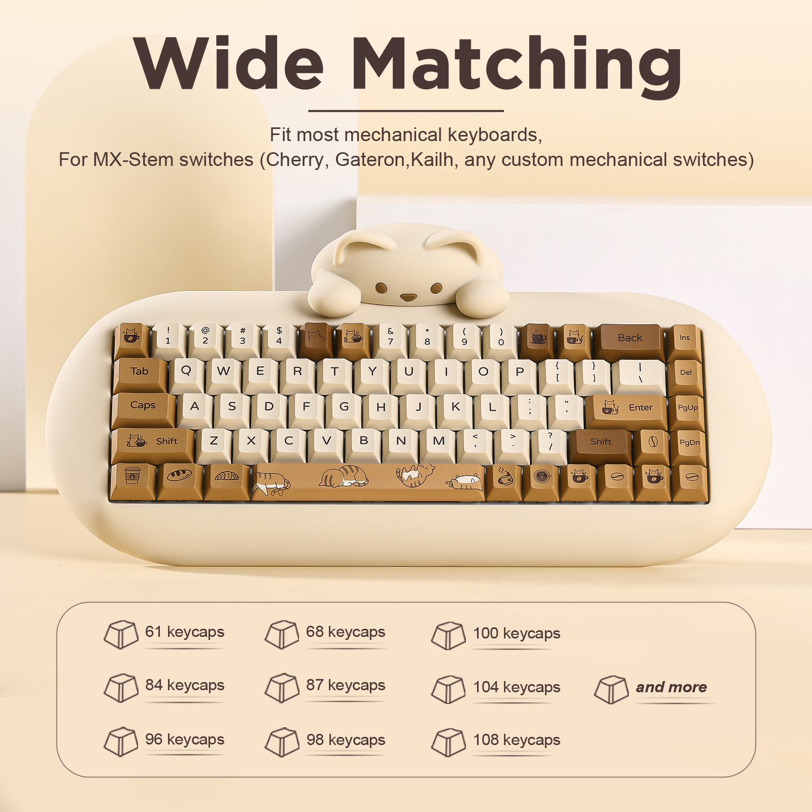 YUNZII Coffee Cat PBT Keycaps, - Gaming Keyboard Extension recensione e prezzo